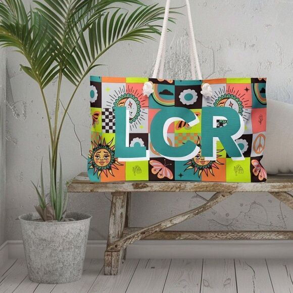 Personalized Bag, Weekender Bag, Custom Bag, Monogram Bag, Celestial Sun Moon, W - Picture 9 of 10